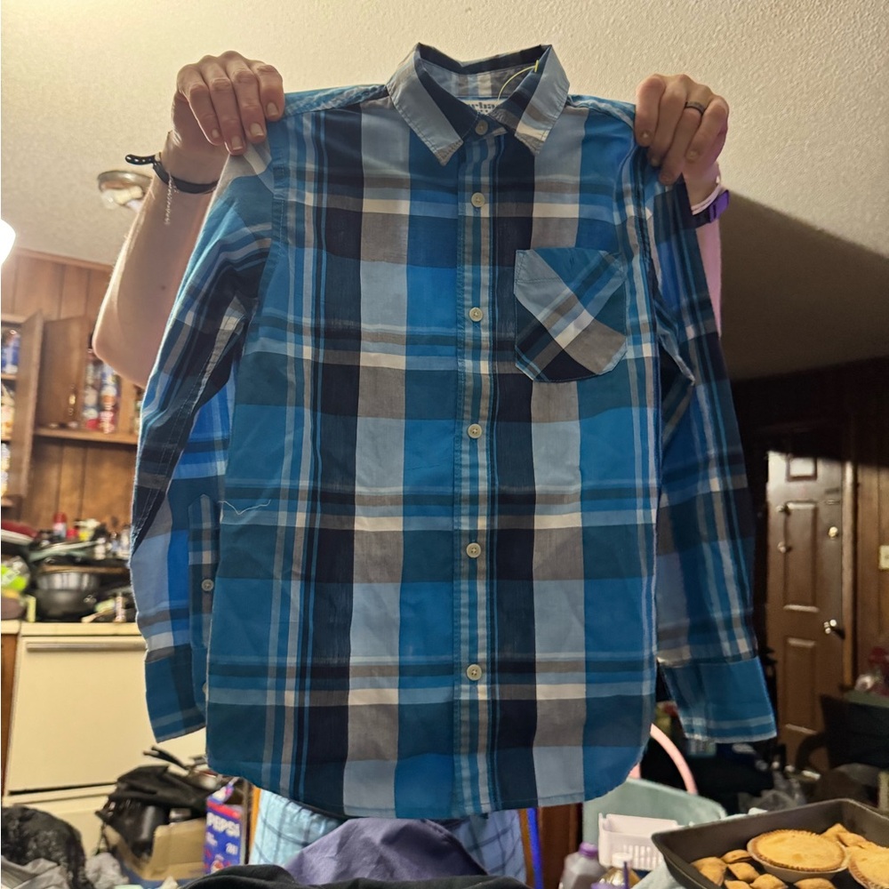 Blue Plaid Men's Shirt